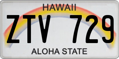 HI license plate ZTV729