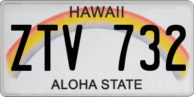 HI license plate ZTV732