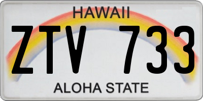 HI license plate ZTV733