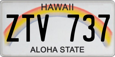 HI license plate ZTV737