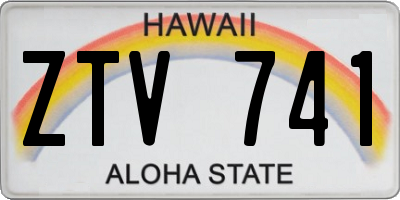 HI license plate ZTV741