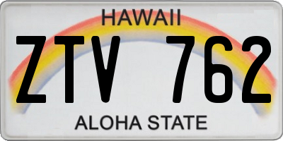 HI license plate ZTV762