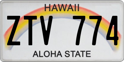HI license plate ZTV774