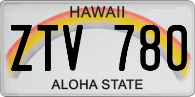 HI license plate ZTV780