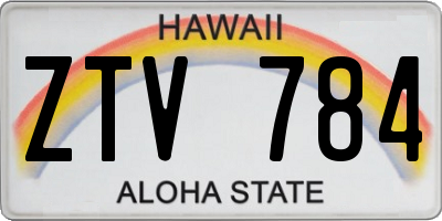 HI license plate ZTV784