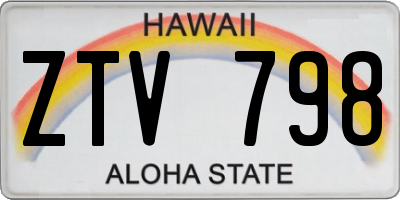HI license plate ZTV798