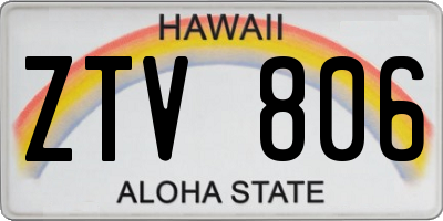 HI license plate ZTV806