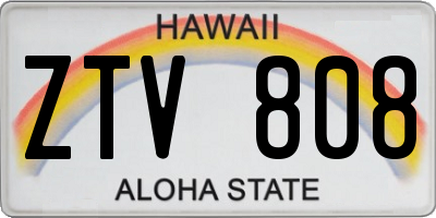 HI license plate ZTV808