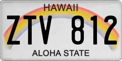 HI license plate ZTV812