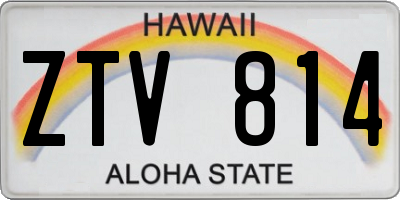 HI license plate ZTV814