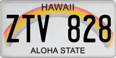 HI license plate ZTV828