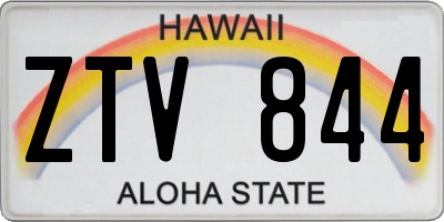 HI license plate ZTV844