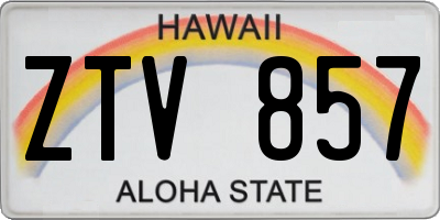 HI license plate ZTV857