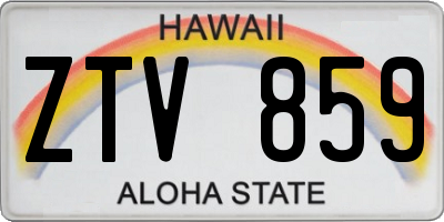 HI license plate ZTV859
