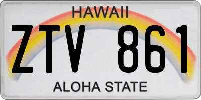 HI license plate ZTV861