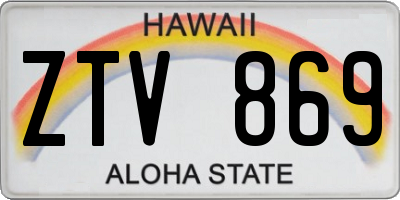 HI license plate ZTV869