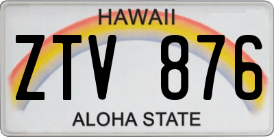 HI license plate ZTV876