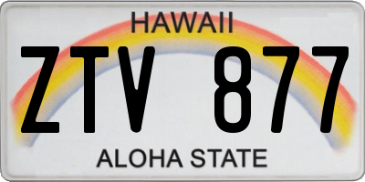 HI license plate ZTV877