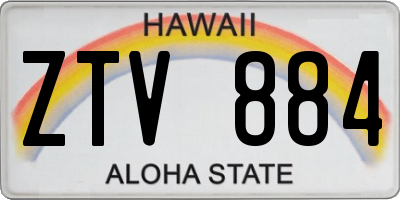 HI license plate ZTV884