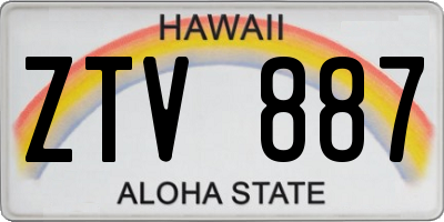 HI license plate ZTV887