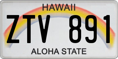 HI license plate ZTV891