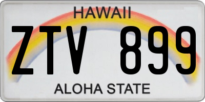 HI license plate ZTV899