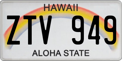 HI license plate ZTV949