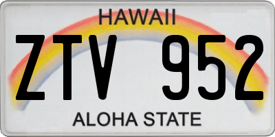 HI license plate ZTV952