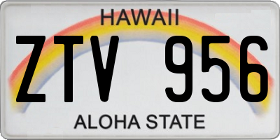 HI license plate ZTV956