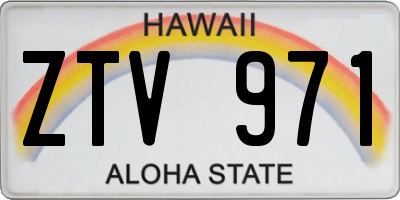 HI license plate ZTV971