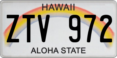 HI license plate ZTV972