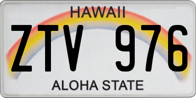 HI license plate ZTV976