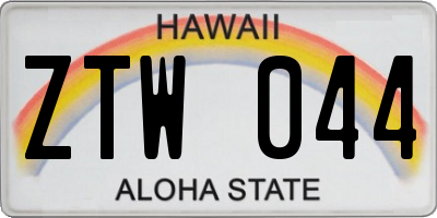 HI license plate ZTW044