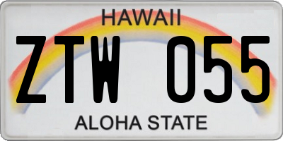 HI license plate ZTW055