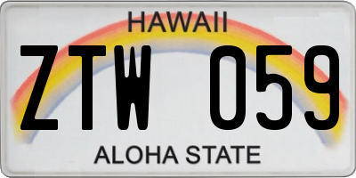 HI license plate ZTW059