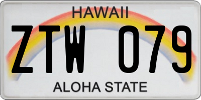 HI license plate ZTW079