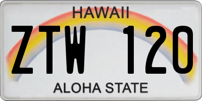 HI license plate ZTW120