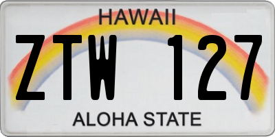HI license plate ZTW127