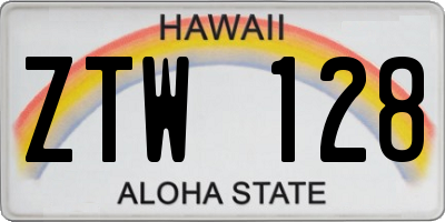 HI license plate ZTW128