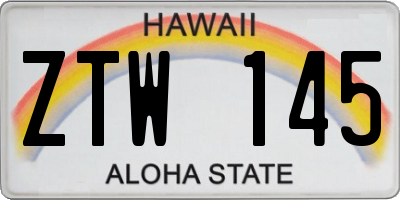 HI license plate ZTW145
