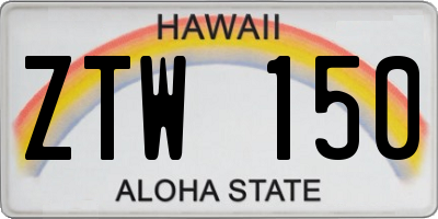 HI license plate ZTW150