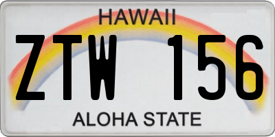 HI license plate ZTW156