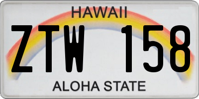 HI license plate ZTW158