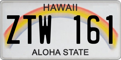 HI license plate ZTW161