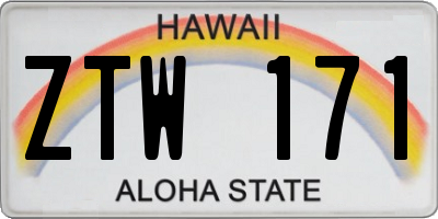 HI license plate ZTW171