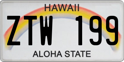 HI license plate ZTW199