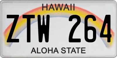 HI license plate ZTW264