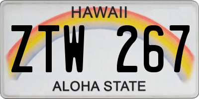 HI license plate ZTW267