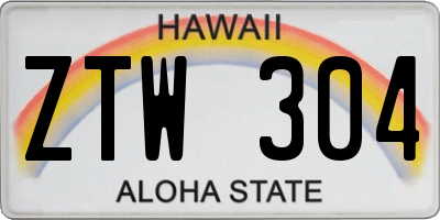 HI license plate ZTW304