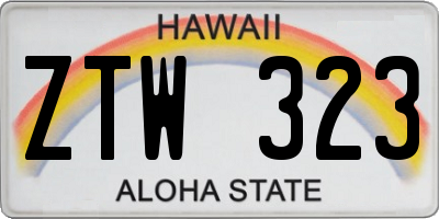 HI license plate ZTW323